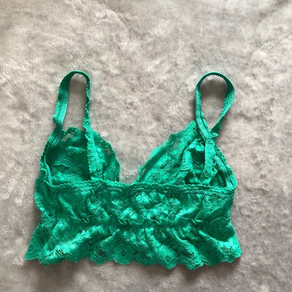blue green floral lace bralette - Picture 3 of 3